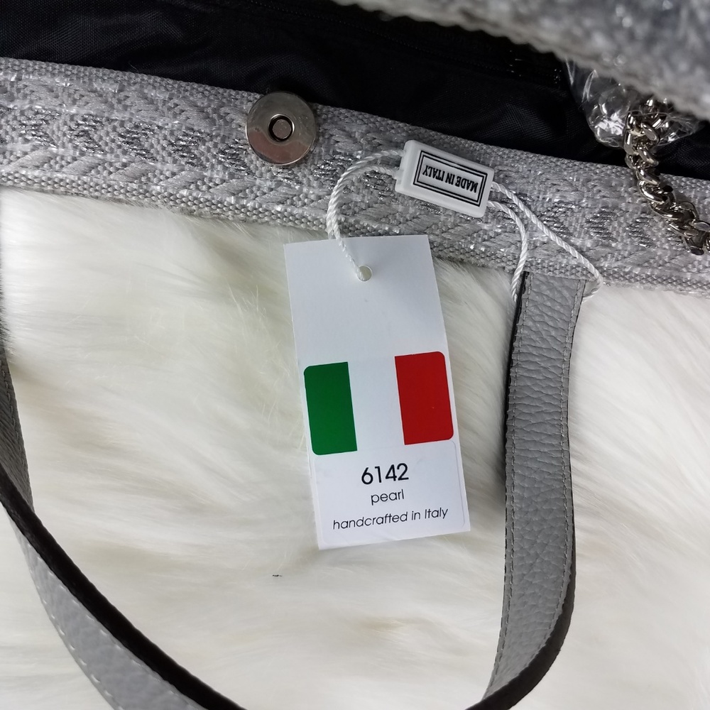 Alma Tonutti Metallic Woven Italian Tote - Picture 3 of 7